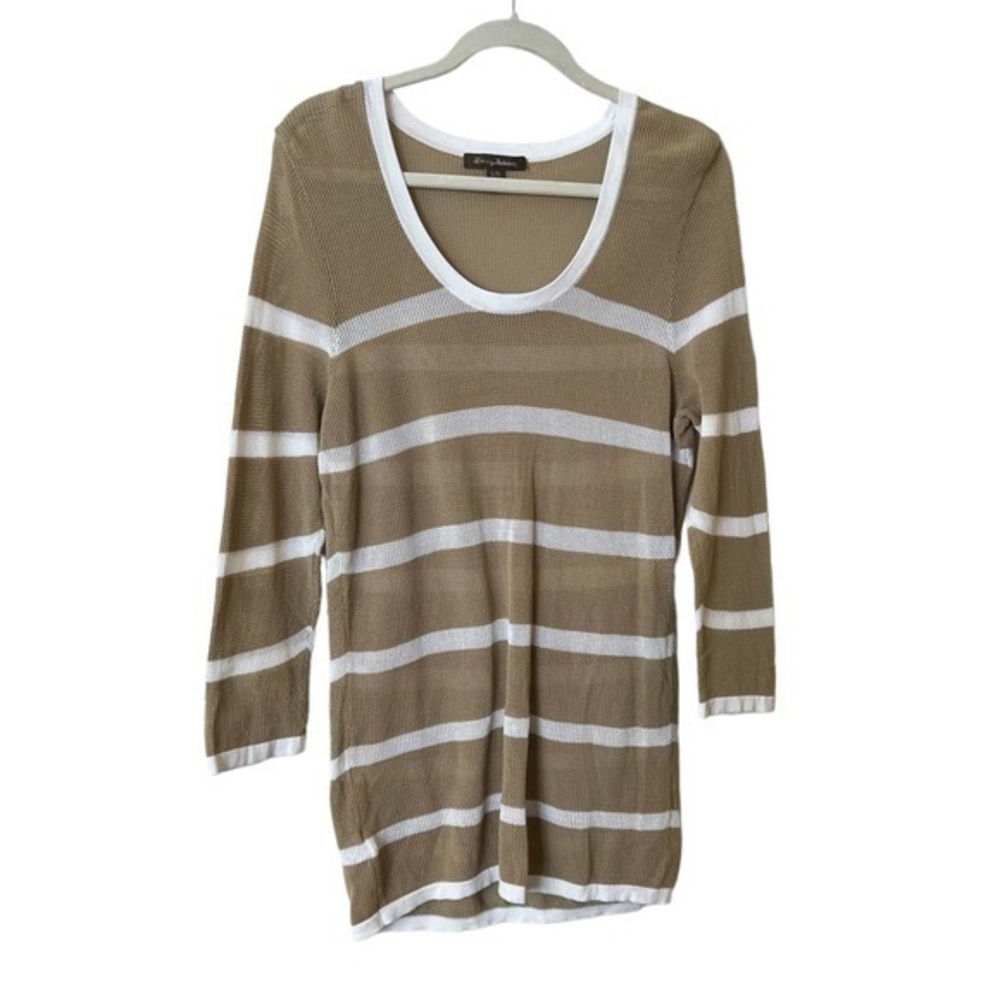 NWOT Tommy Bahama Lightweight Mesh Swim Cover-Up, Tan & White Striped